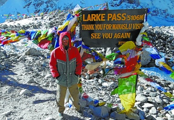 Javier Gallo en una imagen obtenida en Larke Pass. 