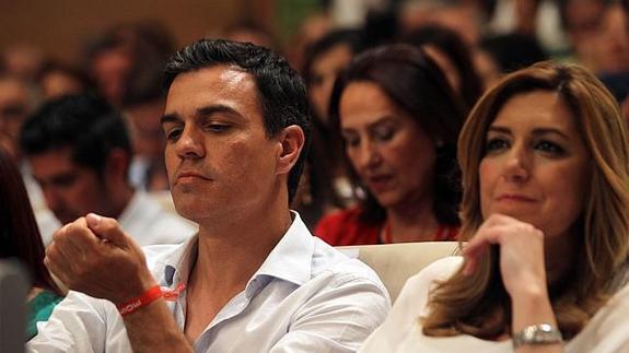 Pedro Sánchez y Susana Díaz, en un acto del partido.