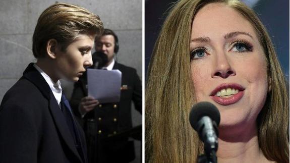 Chelsea Clinton defiende al hijo menor de Trump