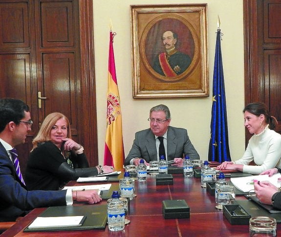 Calderin, Ordóñez, Zoido y Ramos, en la reunión de ayer en Madrid. 