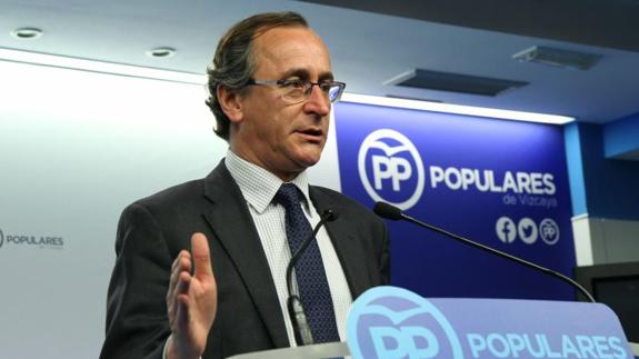 El presidente del PP vasco, Alfonso Alonso. 