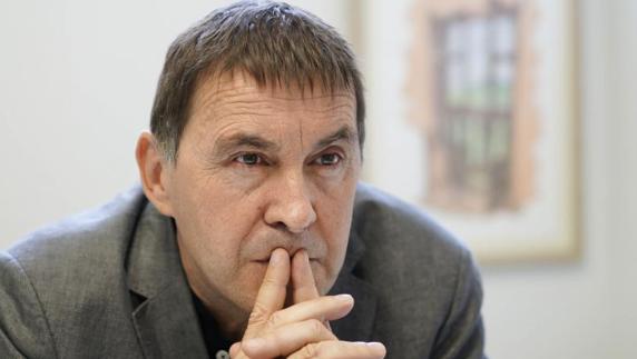 Arnaldo Otegi, durante la entrevista en San Sebastián. 