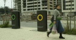 Los buzones para la recogida neumática de la basura esperan a ser estrenados en Riberas de Loiola. [LUSA]