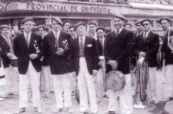 Manolo Monserrat, Julio Esteban Tife, Teodoro Murua y Dionisio Zabala. 30 de junio de 1956
