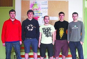 Becados. Arevalillo, Zabalo, Aranguren, Urcelay y Jiménez.