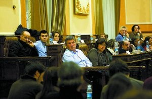 Sin socios. El PSE no encontró esta vez el apoyo del PP, en la imagen, ni del PNV. ::                             F. DE LA HERA