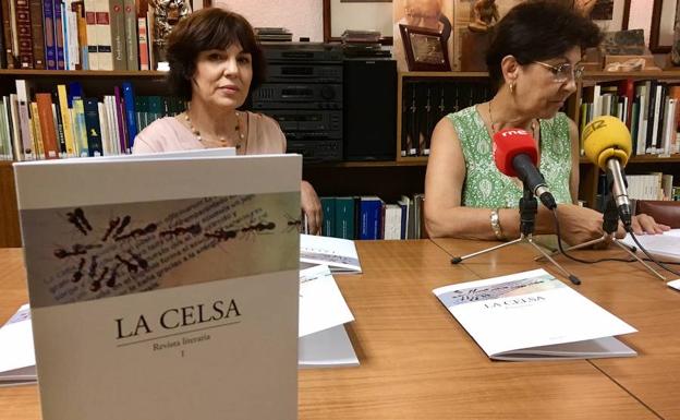 Ester Folgueral y Mar Palacio durante la presentación de 'La Celsa'.