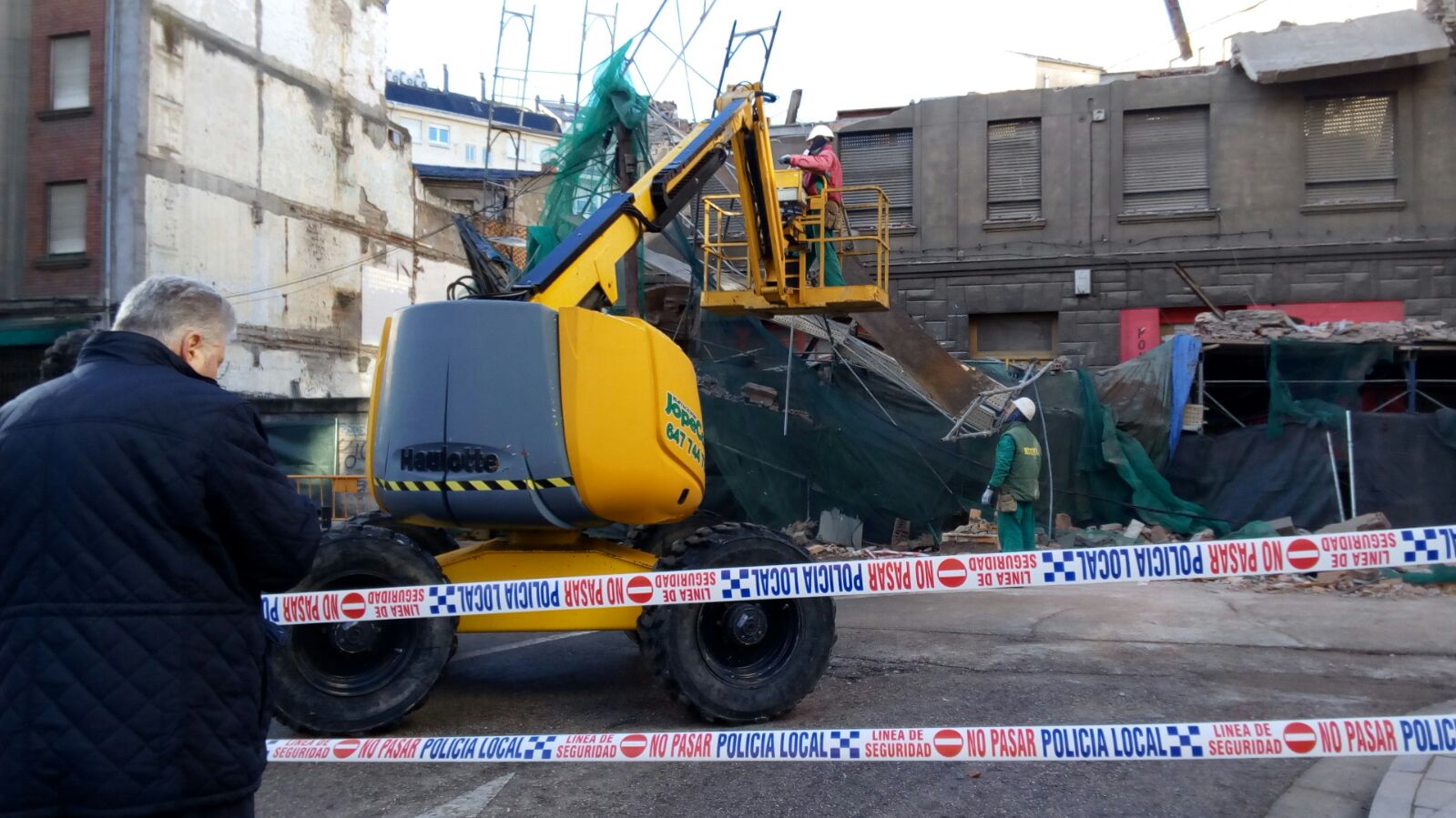 Desplome de un andamio en Ponferrada
