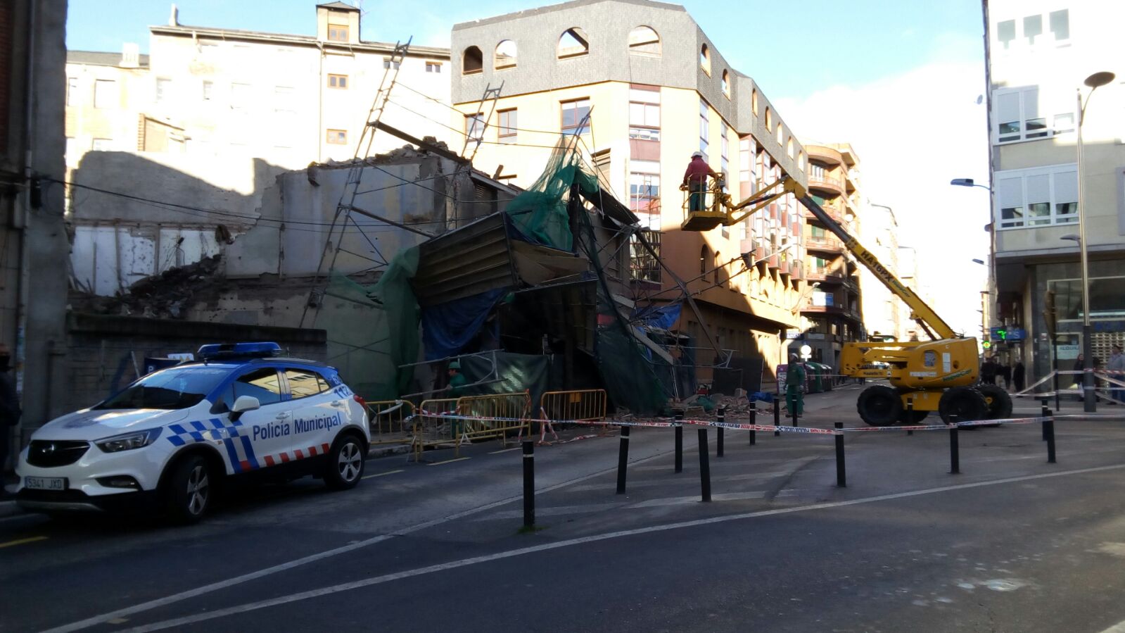 Desplome de un andamio en Ponferrada