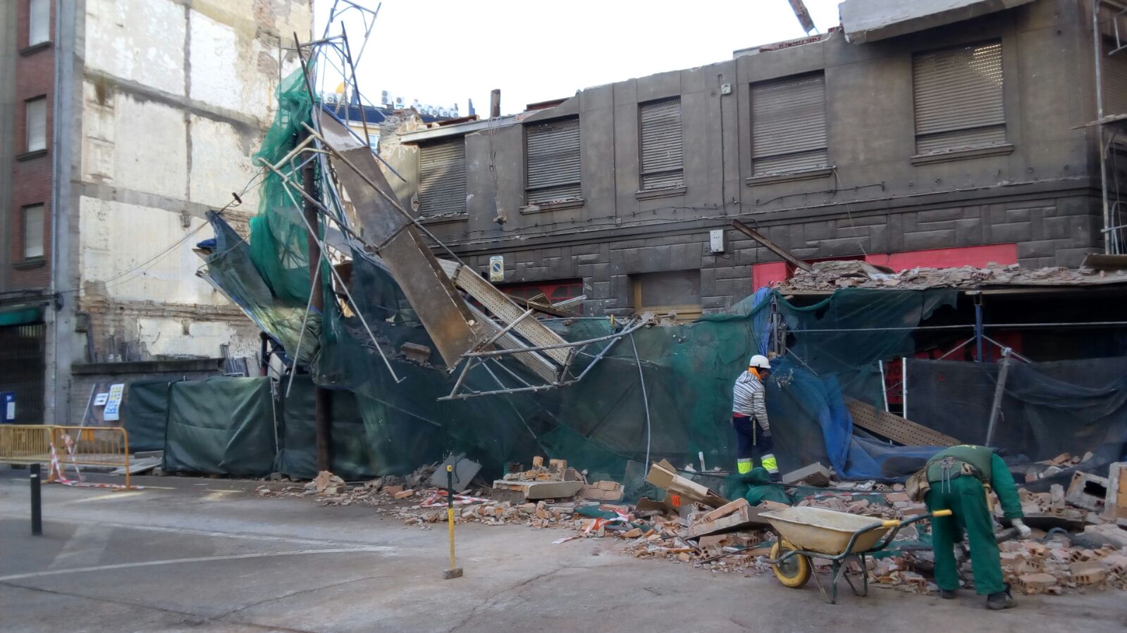 Desplome de un andamio en Ponferrada