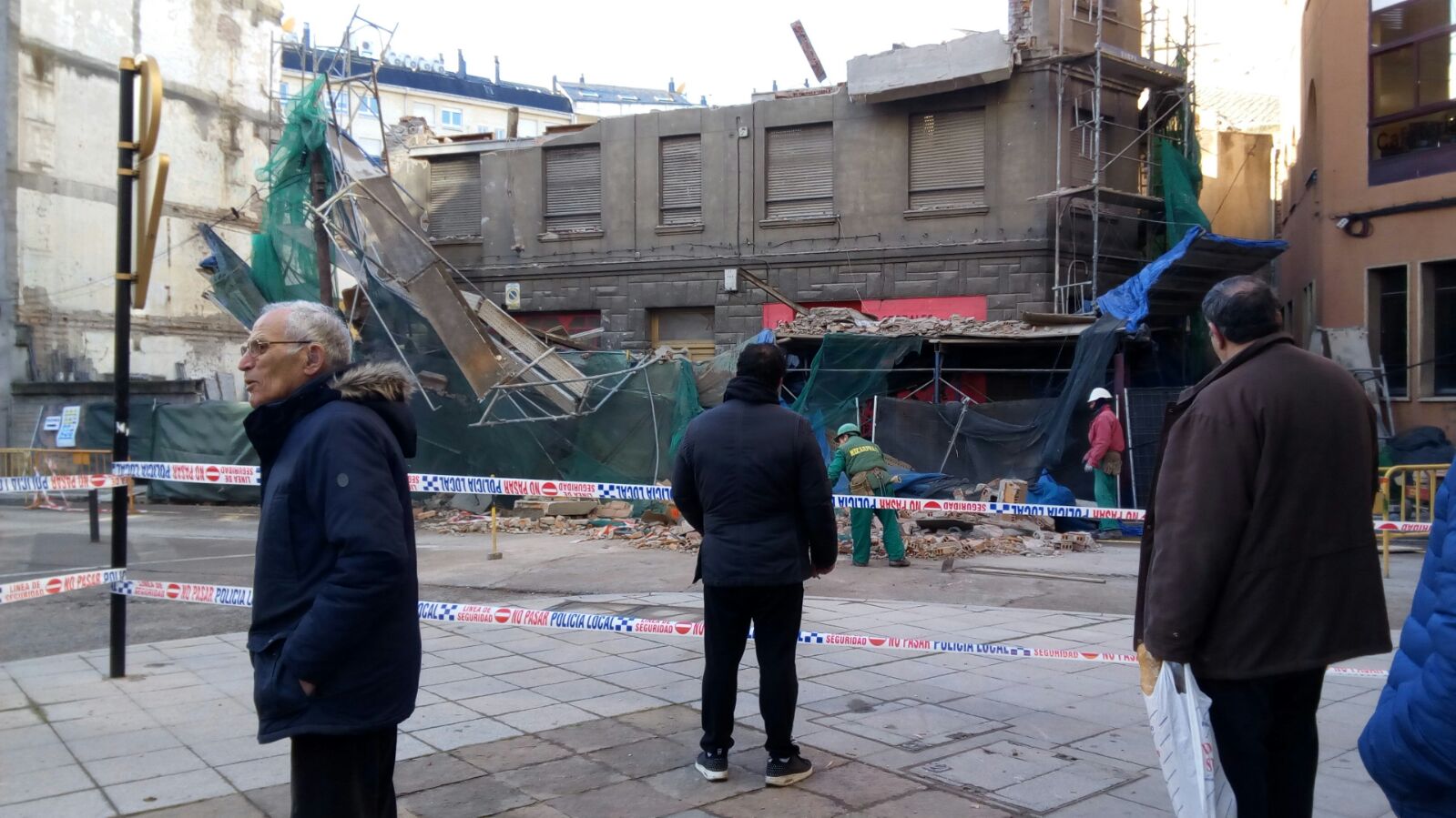 Desplome de un andamio en Ponferrada