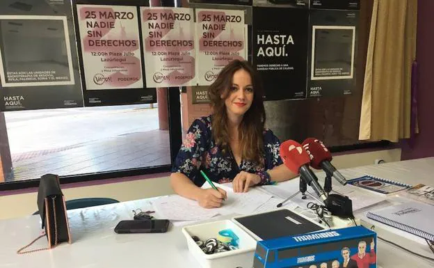 La procuradora berciana de Podemos, Lorena González.