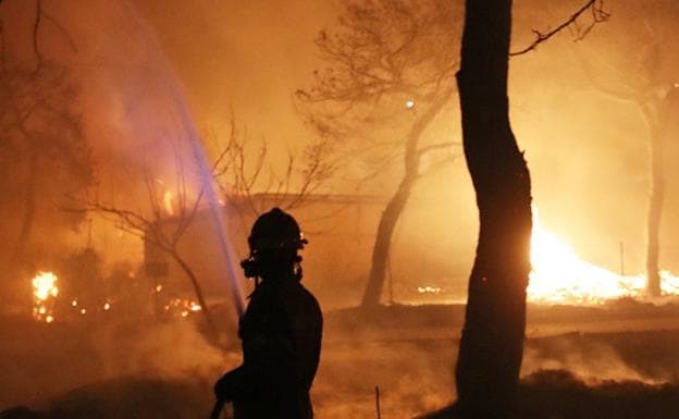 Imagen de los incendios forestales en Grecia.