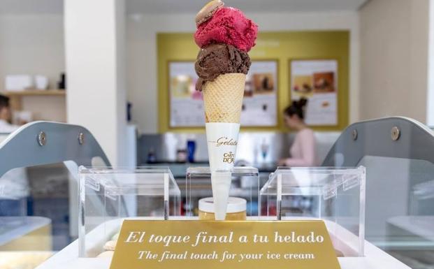 Galería. La presentación está muy cuidada en esta heladería.