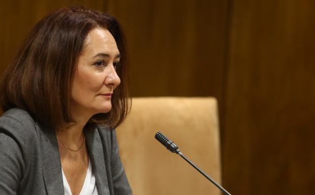 La alcaldesa de Ponferrada, Gloria Fernández Merayo, durante un pleno.