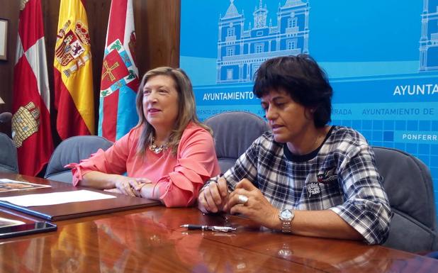 La concejala de Turismo, María Antonia Gancedo, y la pedánea de Peñalba de Santiago, Susana Rodríguez, en la presentación del festival.