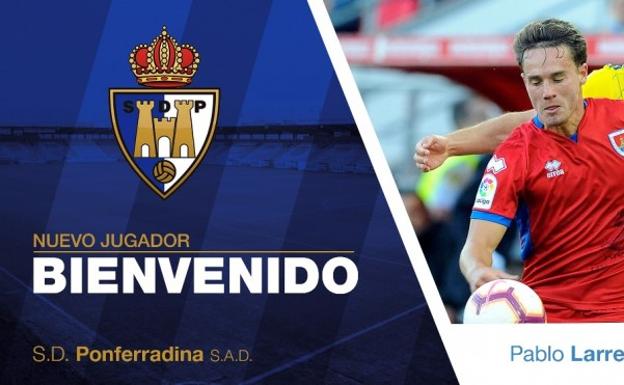 Pablo Larrea, nuevo futbolista de la Ponferradina. 