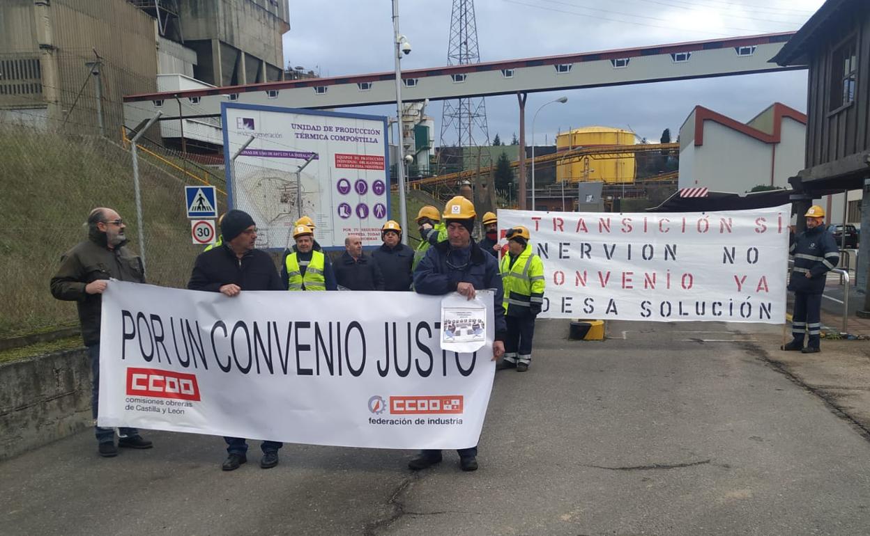 Manifestación de los trabajadores de Nervión Industries en Compostilla.