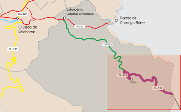 Viales entre El Bierzo y Valdeorras que serán objeto de la intervención.