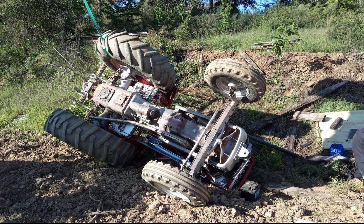 Imagen del tractor siniestrado.