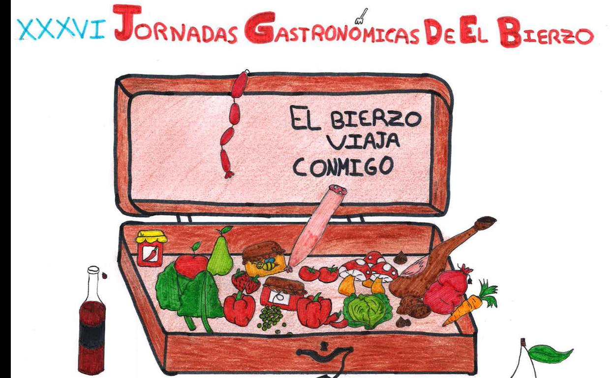 Dibujo ganador del concurso #ElBierzonoespera que será el cartel de las XXXVI Jornadas Gastronómicas del Bierzo. 