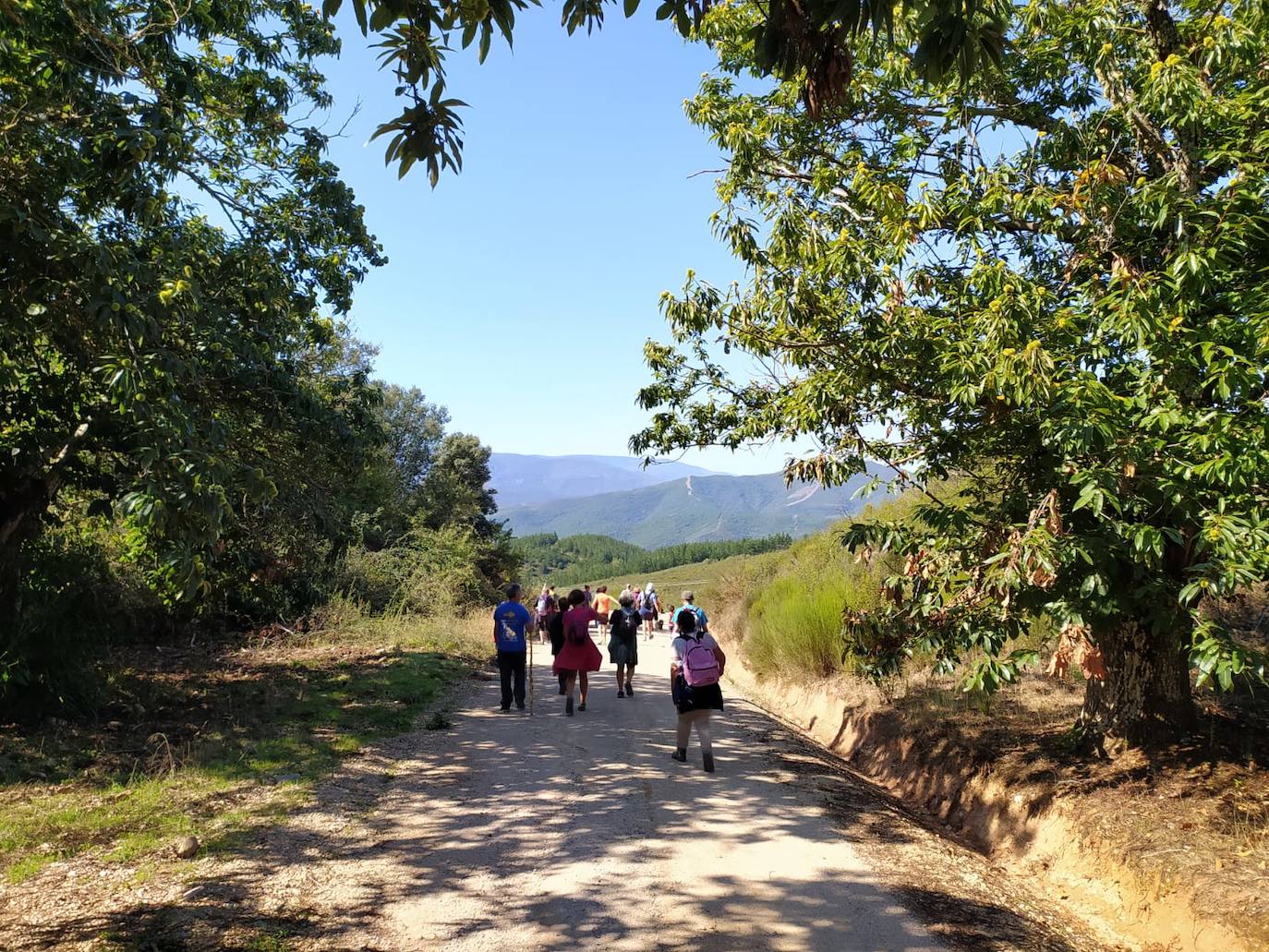 Participantes en la primera marcha promocional del Camino de Invierno.