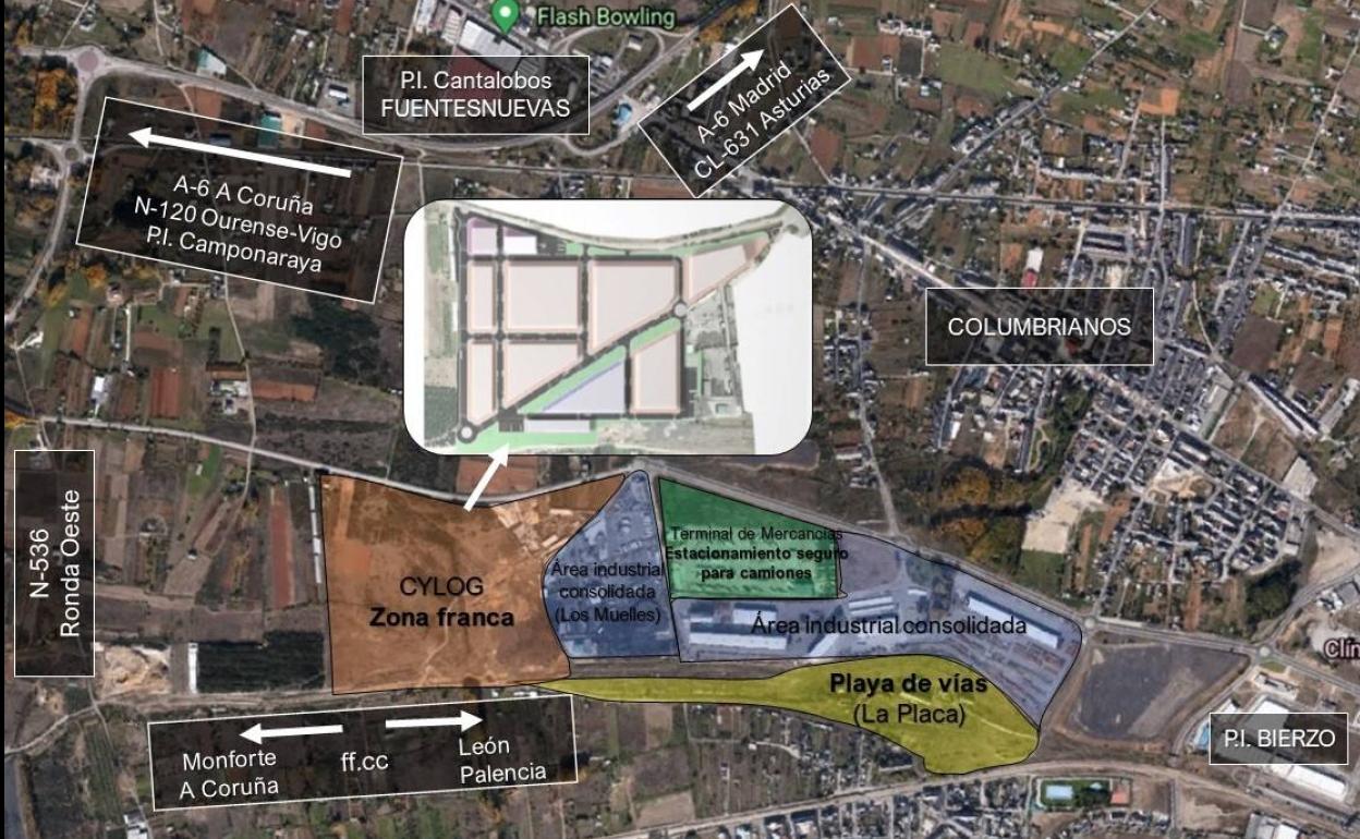 Plano de situación del Cylog de Ponferrada.