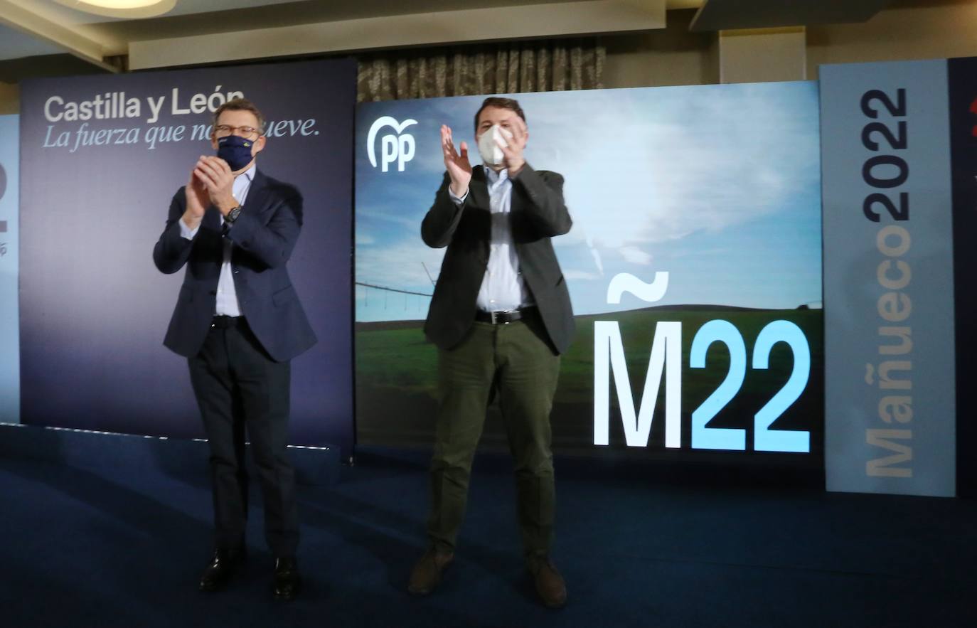 Alfonso Fernández Mañueco y Alberto Núñez Feijóo en Ponferrada.