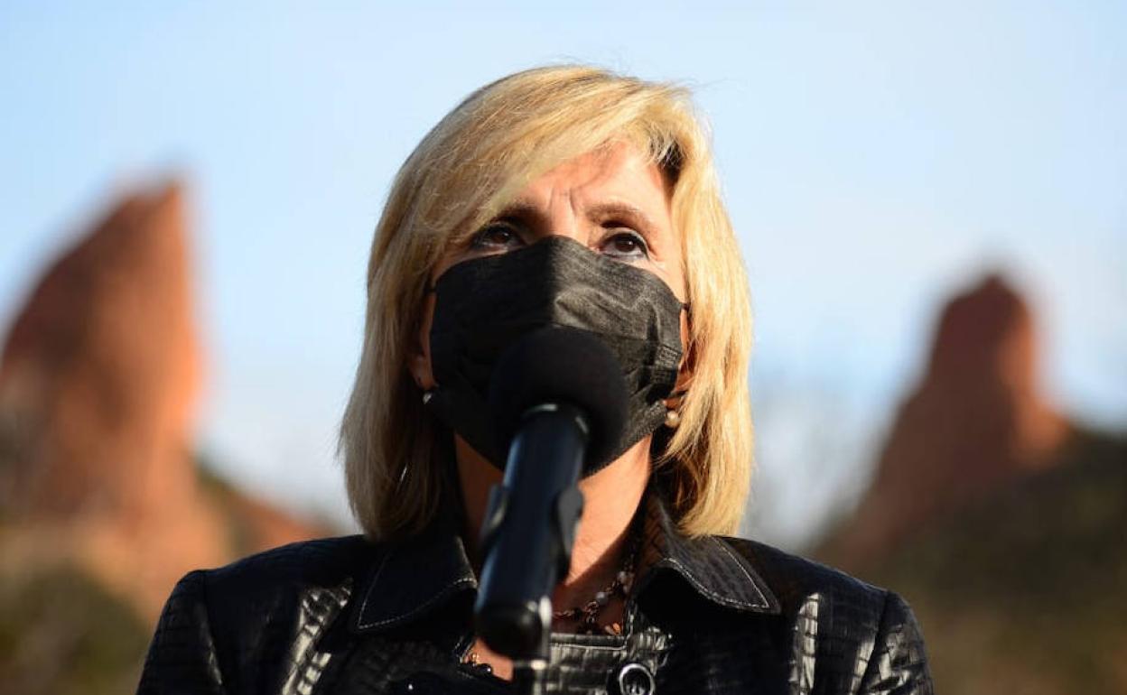 Verónica Casado, durante el acto en Las Médulas.