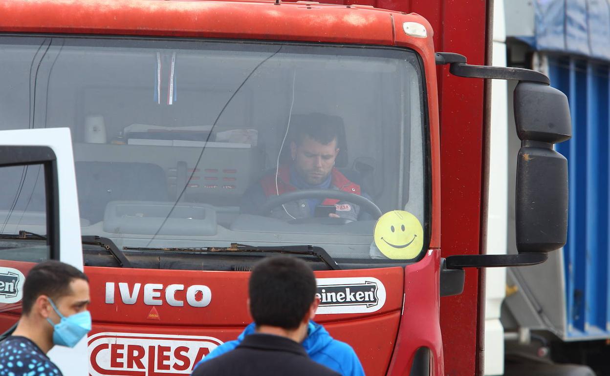 Camionero retenido en uno de los piquetes.