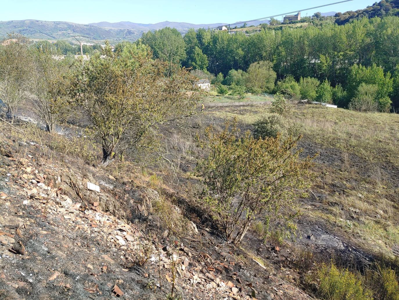 Imagen de la zona afectada tras el incendio.