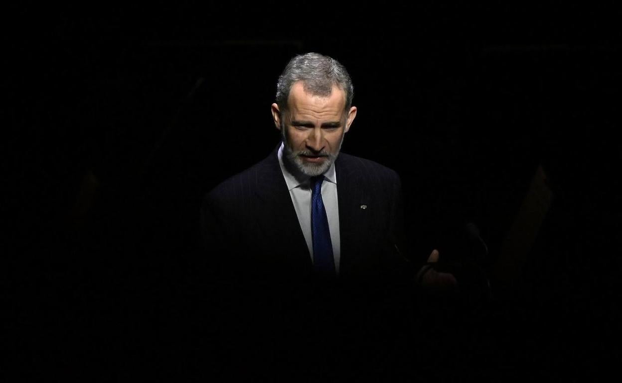 Felipe VI durante su intervención en la cumbre de la OTAN.