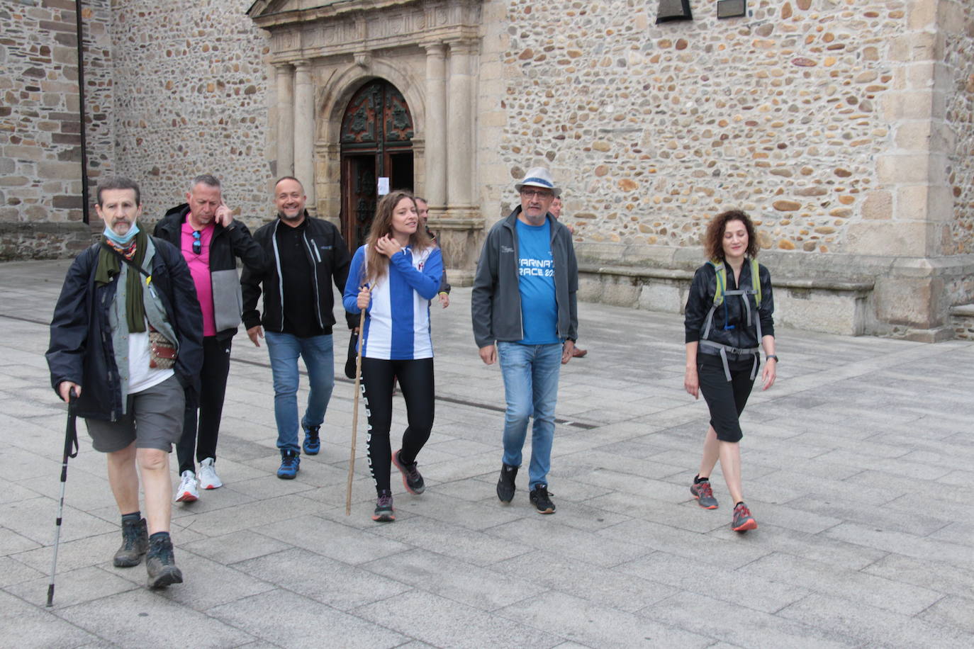 El alcalde de Ponferrada y la delegada de la Junta, en la plaza de la Encina de Ponferrada. 