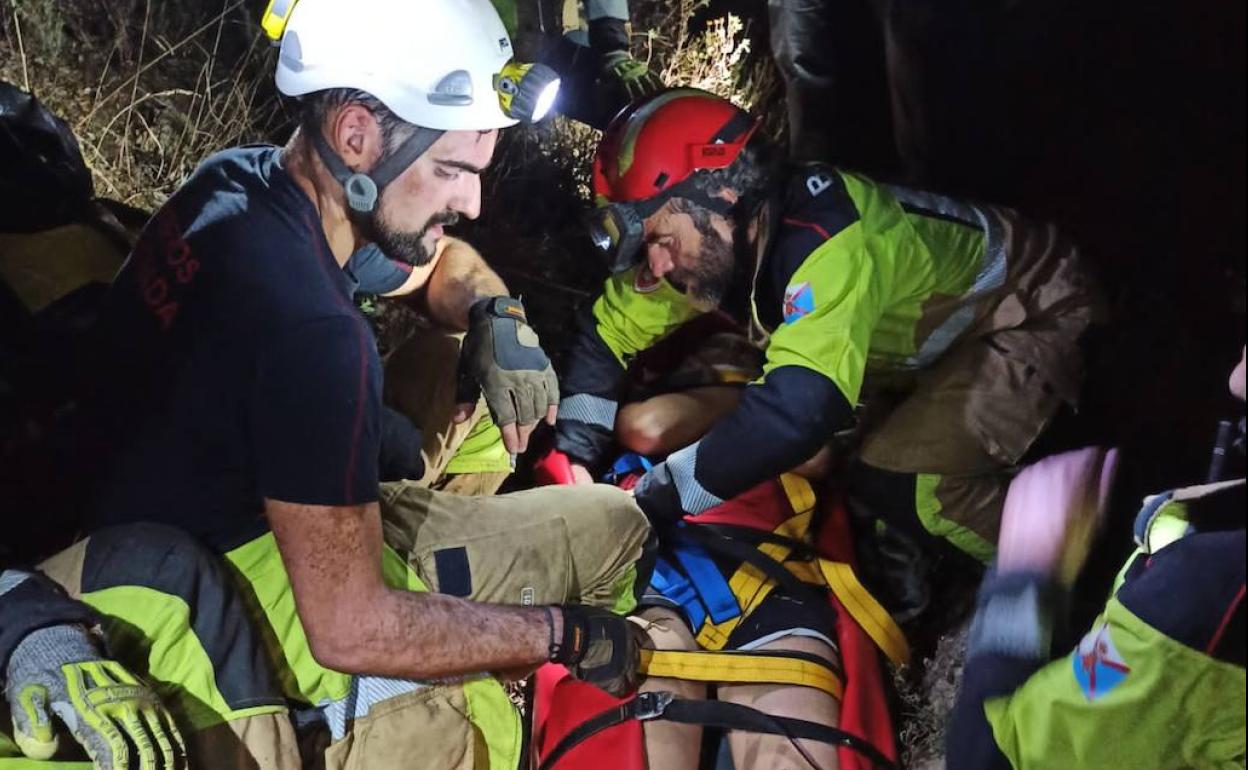 Rescate de la escaladora accidentada.