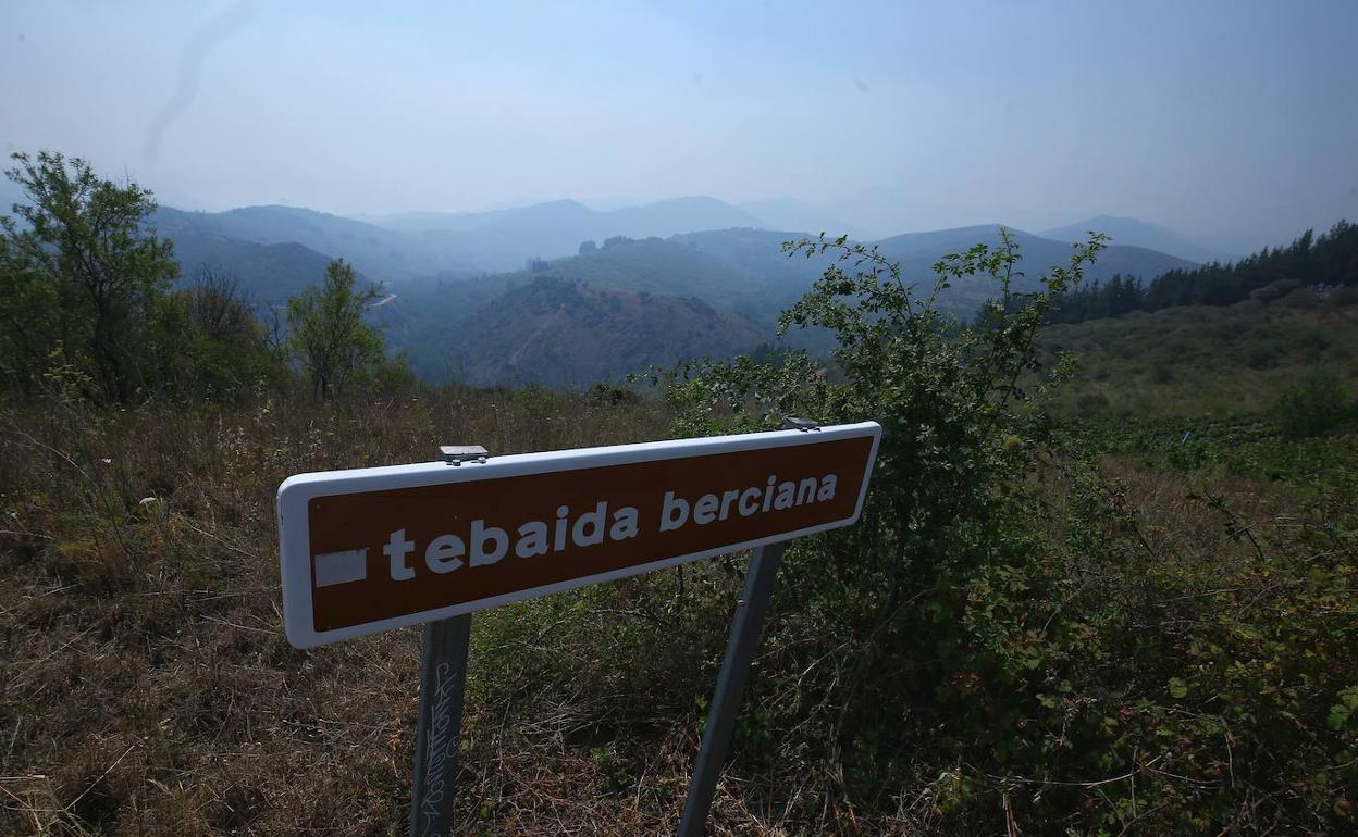 Imagen del incendio en Montes de Valdueza.
