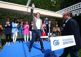 El presidente del PP de Castilla y León, Alfonso Fernández Mañueco, durante el mitin celebrado en Ponferrada.