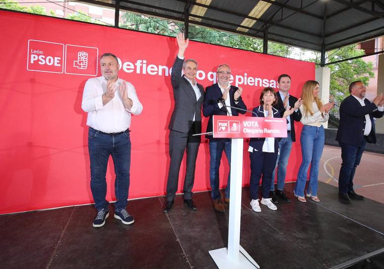 Mitín de fin de campaña del PSOE de León en Ponferrada con la presencia de Zapatero.
