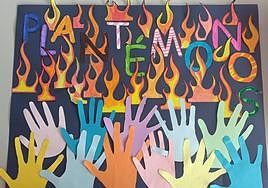 Uno de los murales realizado por los alumnos