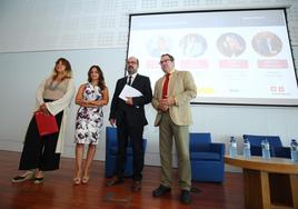 El director general de Incibe, la directora general de Ciuden, la representante de ISMS Forum y el alcalde de Ponferrada, en la inauguración de la jornada .