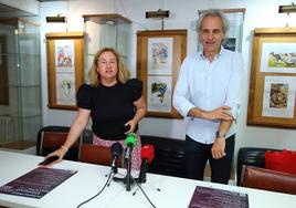 La presidenta del IEB, Patricia Pérez, y el director de orquesta Pedro Halffter, presentaron el festival.