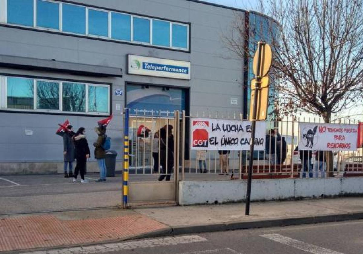 Imagen de una protesta en Teleperformance.
