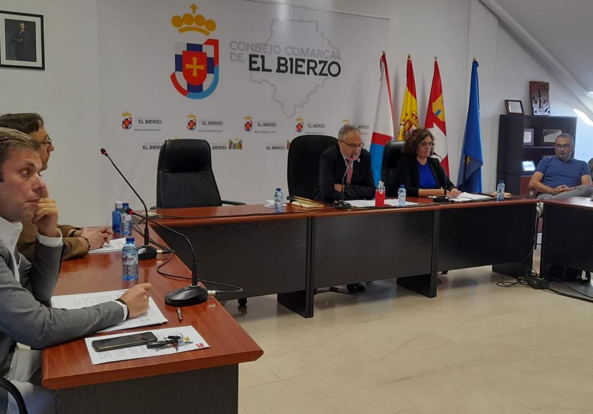 Pleno del Consejo Comarcal del Bierzo celebrado este martes en la sede de la institución en Ponferrada.