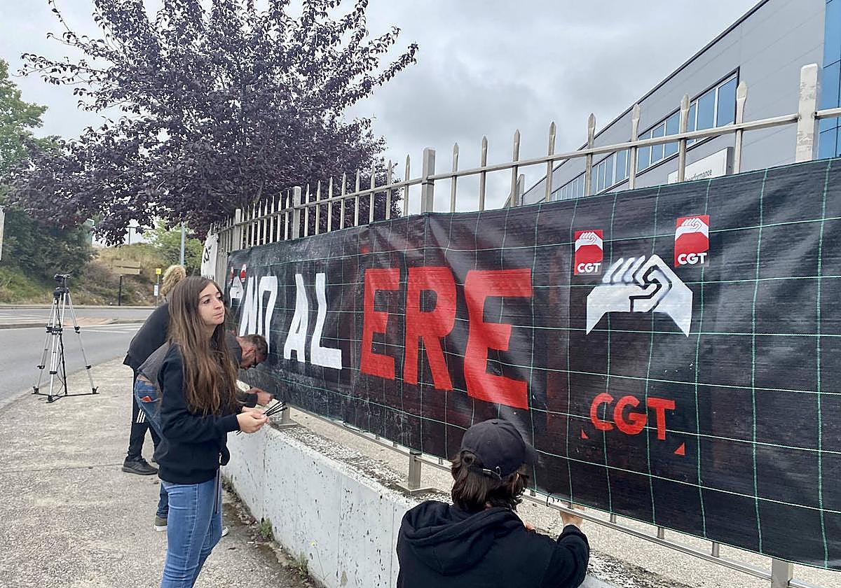 Trabajadores de Teleperformance en Ponferrada.