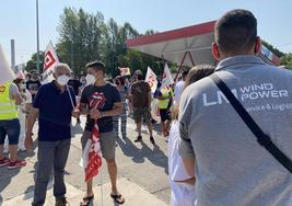 Protesta de los trabajadores de LM Wind Power en Ponferrada.