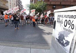 Protesta de los trabajadores de LM Wind Power en Ponferrada, en una imagen de archivo.