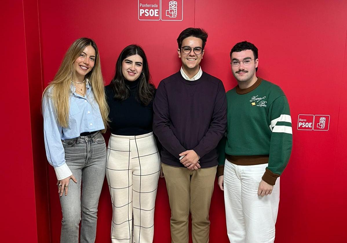 Imagen de los nuevos cargos de las Juventudes Socialistas de Ponferrada.