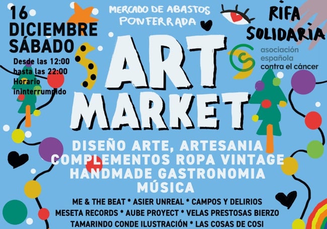 Cartel del mercado navideño de Ponferrada.