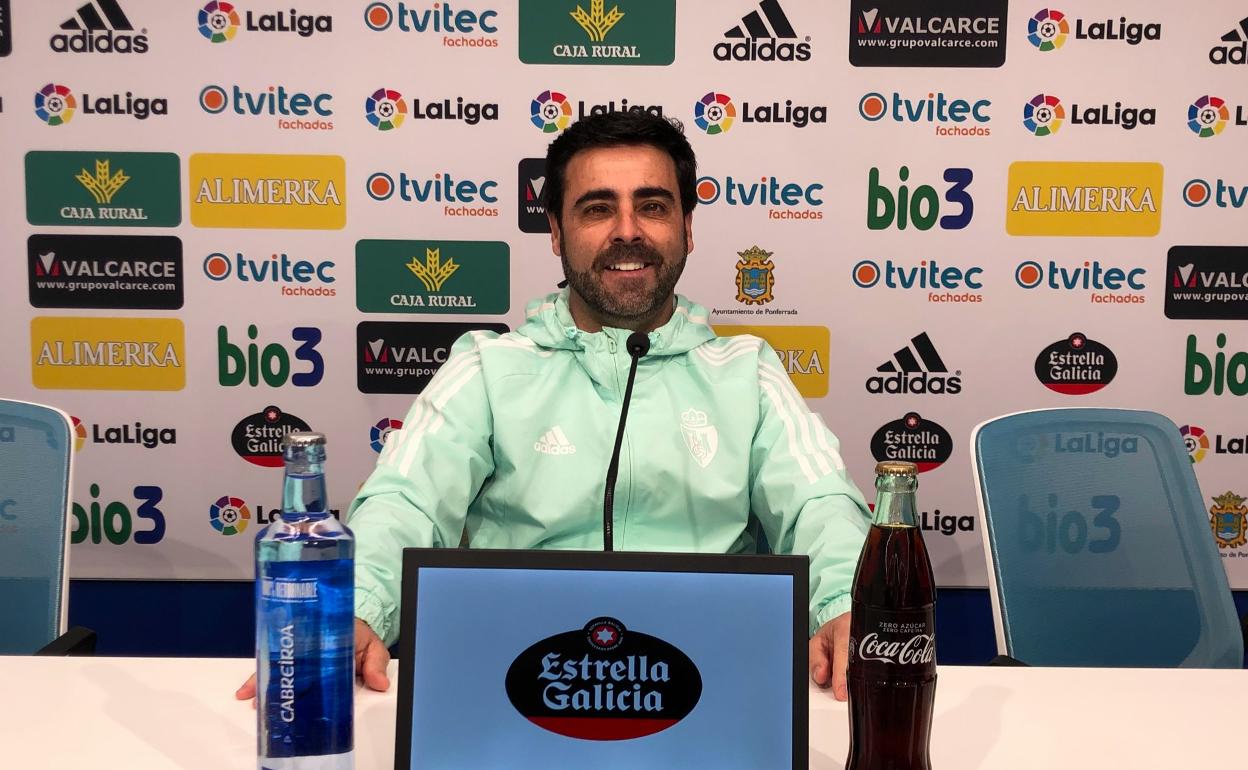 David Gallego, entrenador de la Deportiva, en sala de prensa