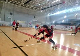 Partido del Bembibre Hockey Club contra el Solideo Sant Cugat en el Bembibre Arena.