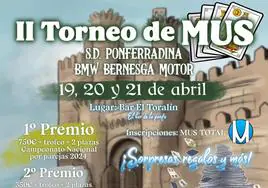 Cartel del II Torneo de Mus de la SD Ponferradina.